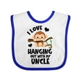 thumbnail image 1 of Inktastic Monkey I Love Hanging out with My Uncle Boys or Girls Baby Bib, 1 of 4