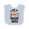 thumbnail image 1 of Inktastic Monkey I Love Hanging out with My Uncle Boys or Girls Baby Bib, 1 of 4