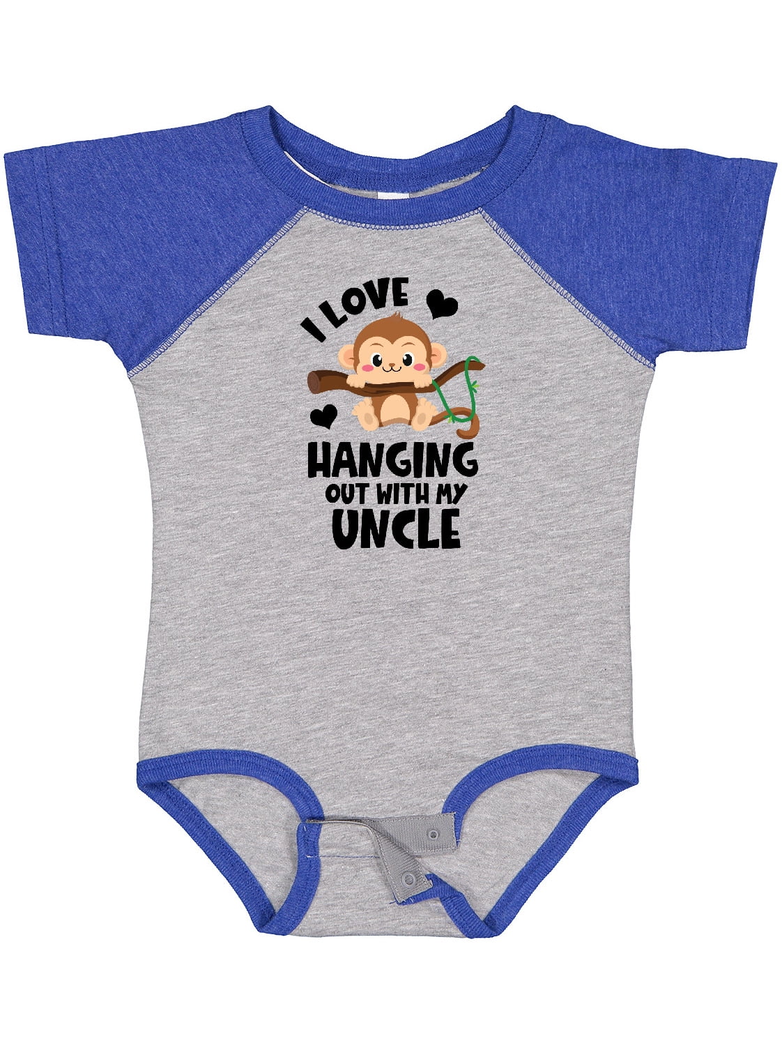 Inktastic Monkey I Love Hanging out with My Uncle Boys or Girls Baby Bodysuit