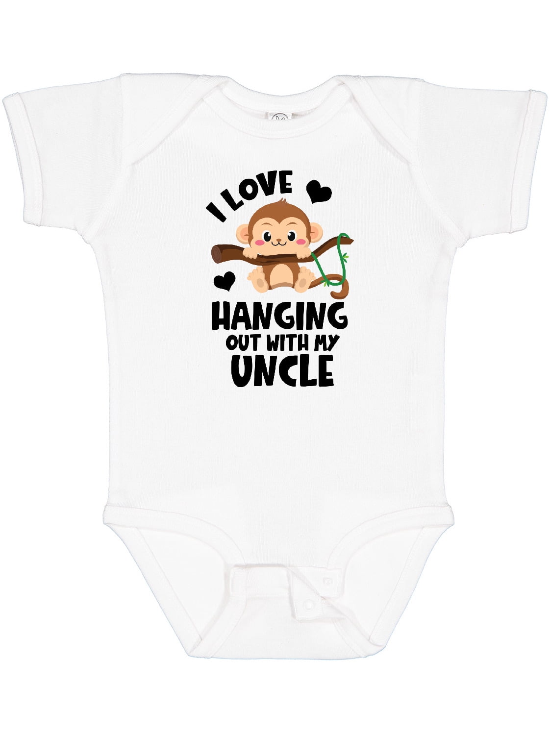 Inktastic Monkey I Love Hanging out with My Uncle Boys or Girls Baby Bodysuit
