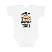 Inktastic Monkey I Love Hanging out with My Uncle Boys or Girls Baby Bodysuit