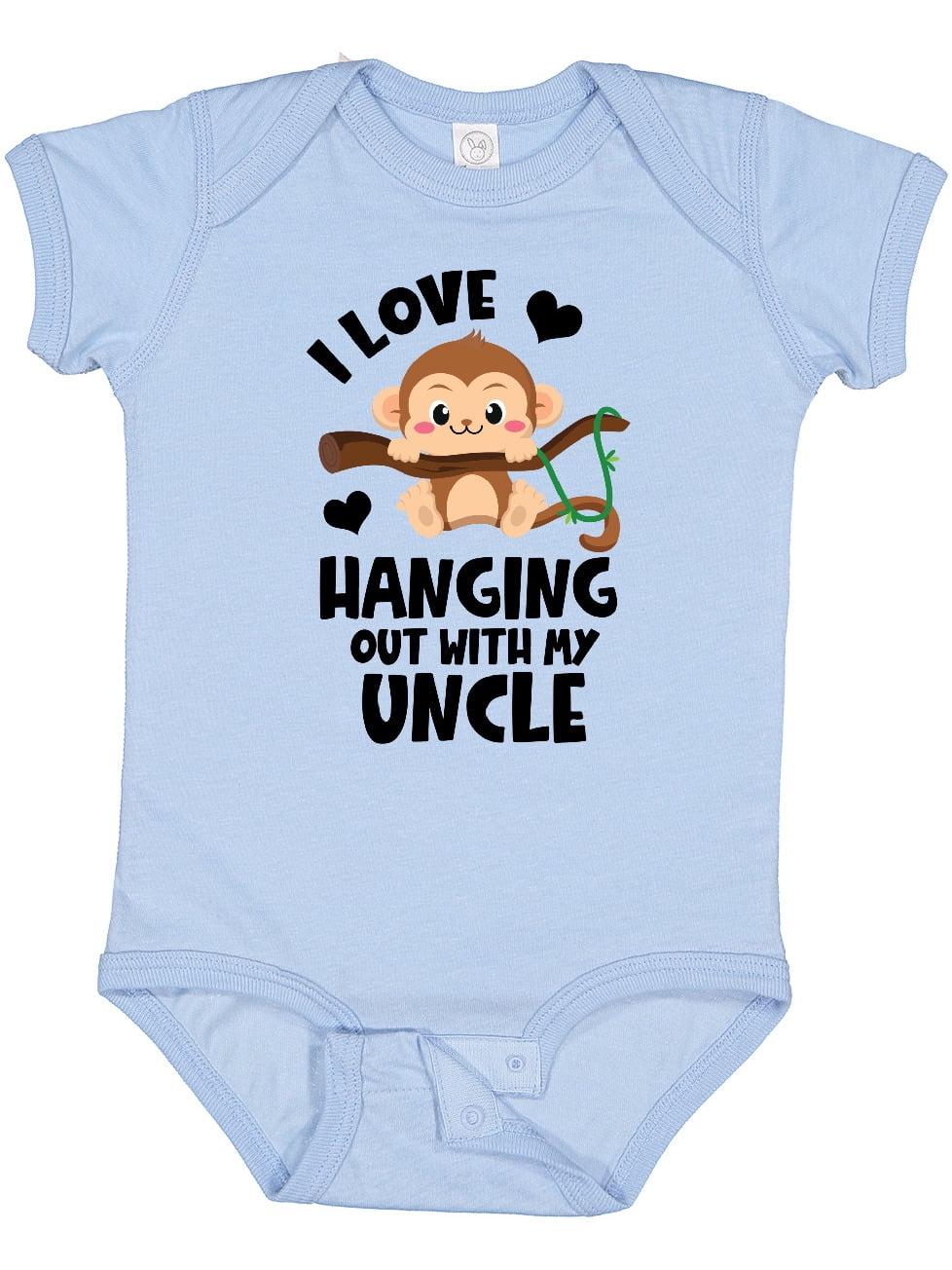 Inktastic Monkey I Love Hanging out with My Uncle Boys or Girls Baby Bodysuit