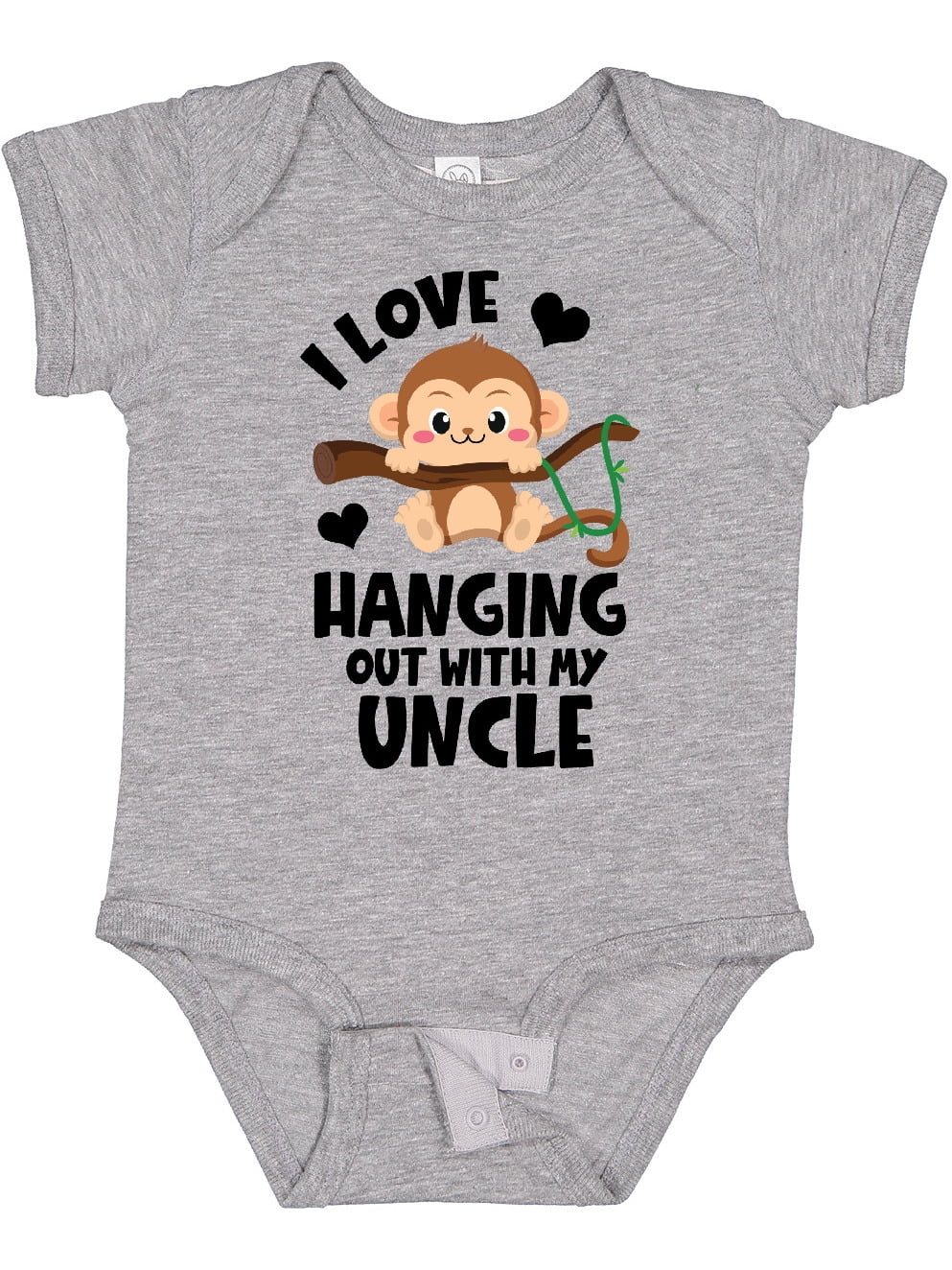 Inktastic Monkey I Love Hanging out with My Uncle Boys or Girls Baby Bodysuit