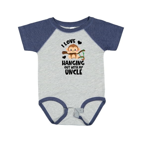 Inktastic Monkey I Love Hanging out with My Uncle Boys or Girls Baby Bodysuit