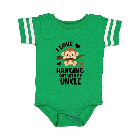 Inktastic Monkey I Love Hanging out with My Uncle Boys or Girls Baby Bodysuit