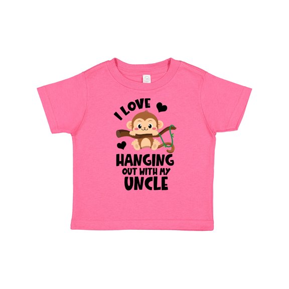 Inktastic Monkey I Love Hanging out with My Uncle Boys or Girls Toddler T-Shirt