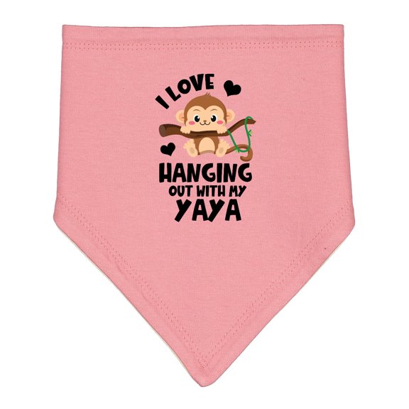 Inktastic Monkey I Love Hanging out with My Yaya Baby Bandana Bib