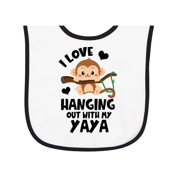 Inktastic Monkey I Love Hanging out with My Yaya Baby Terry Cloth Bib