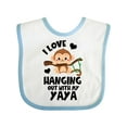 thumbnail image 1 of Inktastic Monkey I Love Hanging out with My Yaya Boys or Girls Baby Bib, 1 of 4