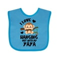 thumbnail image 1 of Inktastic Monkey I Love Hanging out with My Yaya Boys or Girls Baby Bib, 1 of 4