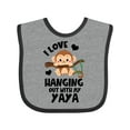thumbnail image 1 of Inktastic Monkey I Love Hanging out with My Yaya Boys or Girls Baby Bib, 1 of 4