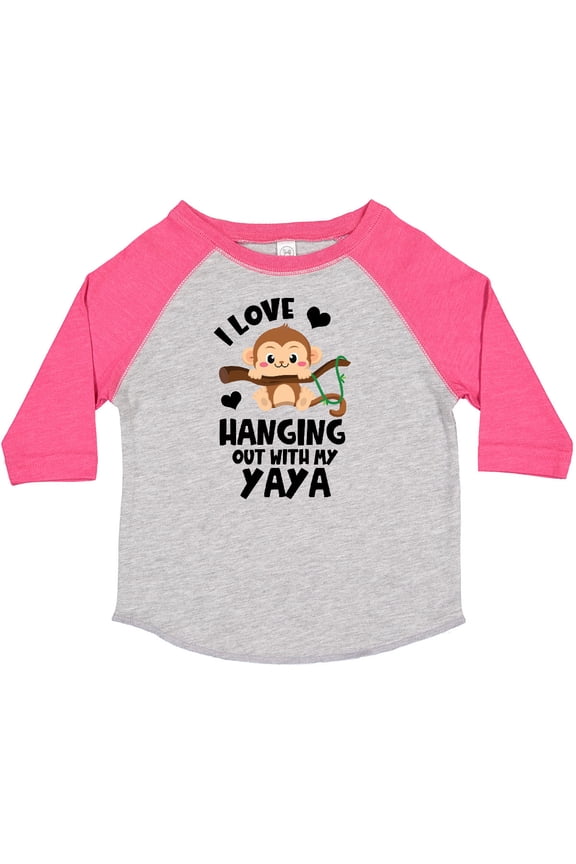 Monkey I Love Hanging out with My Yaya Boys or Girls Toddler T-Shirt