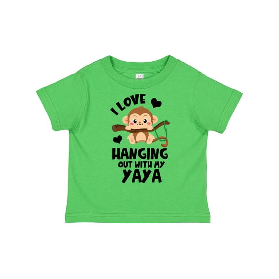 Inktastic Monkey I Love Hanging out with My Yaya Boys or Girls Toddler T-Shirt