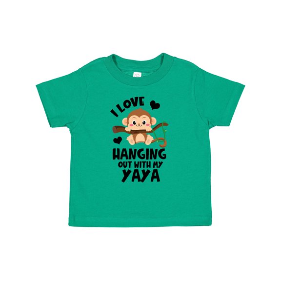 Inktastic Monkey I Love Hanging out with My Yaya Boys or Girls Toddler T-Shirt