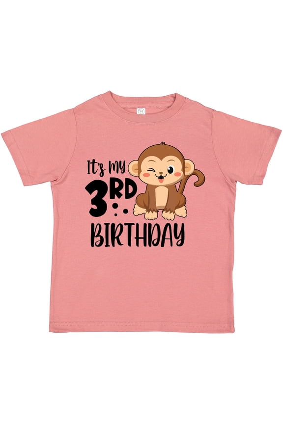 Monkey Its My 3rd Birthday Boys or Girls Toddler T-Shirt