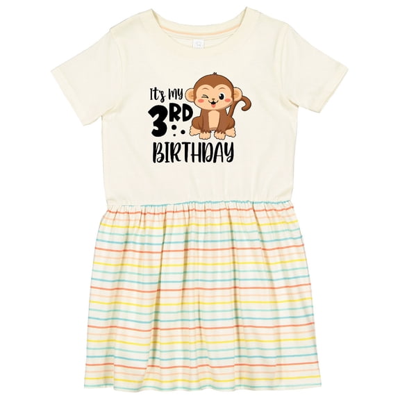 Inktastic Monkey Its My 3rd Birthday Girls Toddler Dress