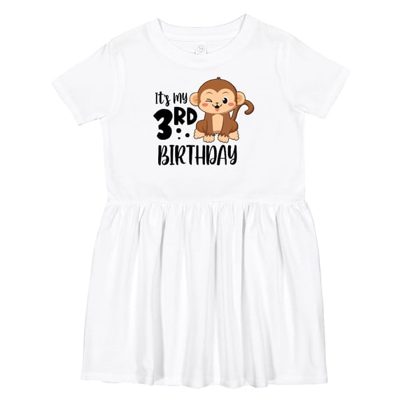Inktastic Monkey Its My 3rd Birthday Girls Toddler Dress