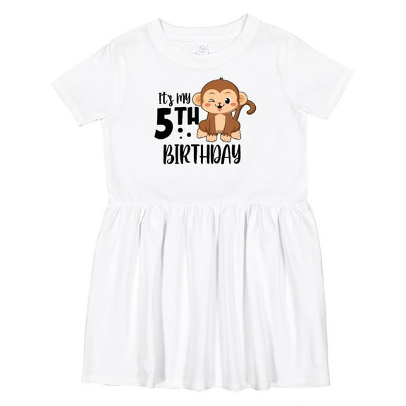 Inktastic Monkey Its My 5th Birthday Girls Toddler Dress