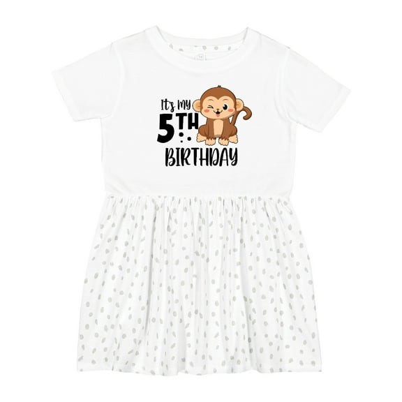Inktastic Monkey Its My 5th Birthday Girls Toddler Dress
