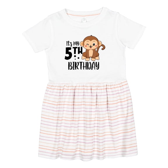 Inktastic Monkey Its My 5th Birthday Girls Toddler Dress