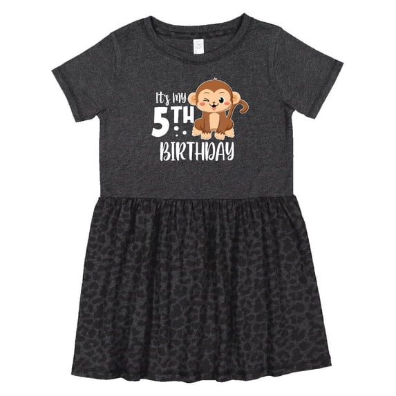 Inktastic Monkey Its My 5th Birthday Girls Toddler Dress