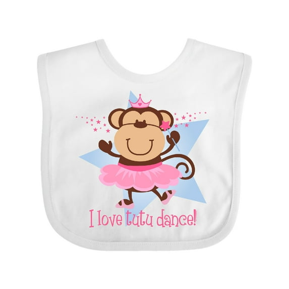 Inktastic Monkey Love Tutu Dance Girls Baby Bib