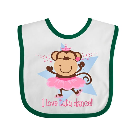 Inktastic Monkey Love Tutu Dance Girls Baby Bib