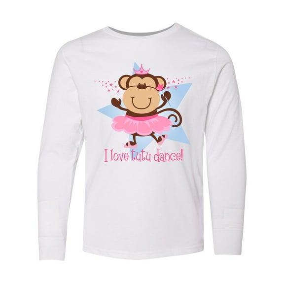 Inktastic Monkey Love Tutu Dance Long Sleeve Youth T-Shirt