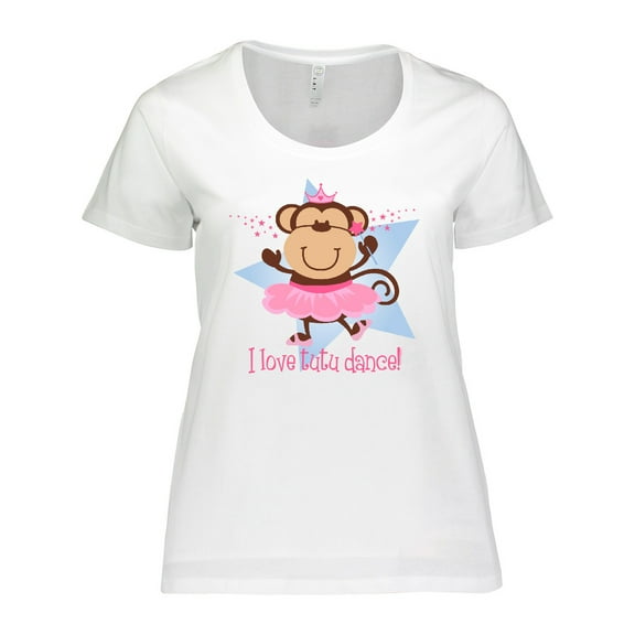 Inktastic Monkey Love Tutu Dance Women's Plus Size T-Shirt
