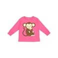 thumbnail image 1 of Inktastic Monkey Thinking Boys or Girls Long Sleeve Toddler T-Shirt, 1 of 5