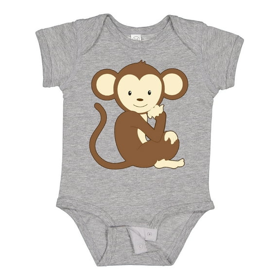 Inktastic Monkey thinking Boys or Girls Baby Bodysuit