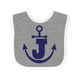 thumbnail image 1 of Inktastic Monogram J Nautical Anchor Boys or Girls Baby Bib, 1 of 4