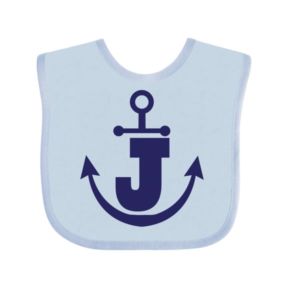 Inktastic Monogram J Nautical Anchor Boys or Girls Baby Bib