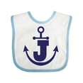thumbnail image 1 of Inktastic Monogram J Nautical Anchor Boys or Girls Baby Bib, 1 of 4