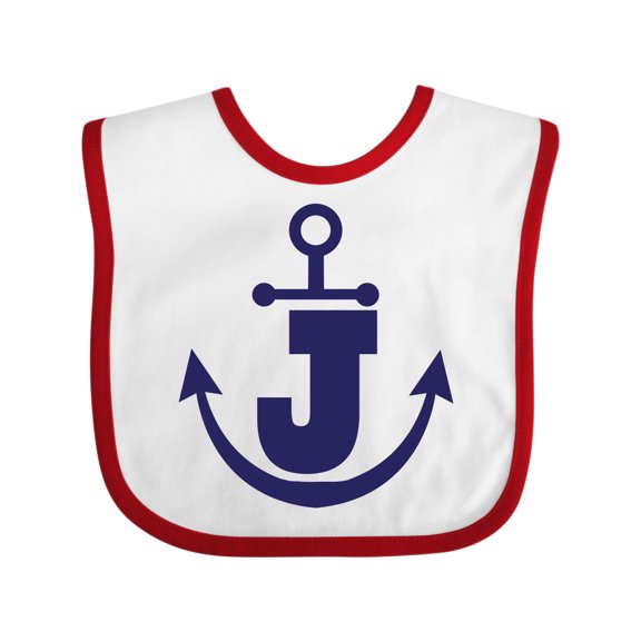 Inktastic Monogram J Nautical Anchor Boys or Girls Baby Bib
