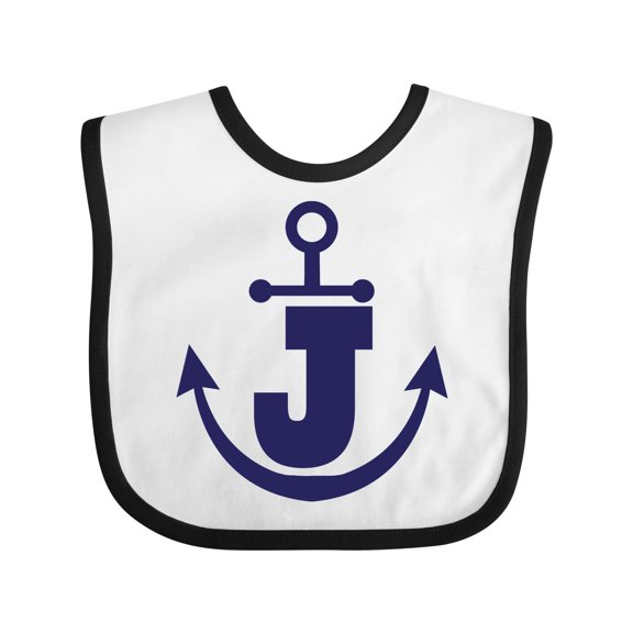 Inktastic Monogram J Nautical Anchor Boys or Girls Baby Bib