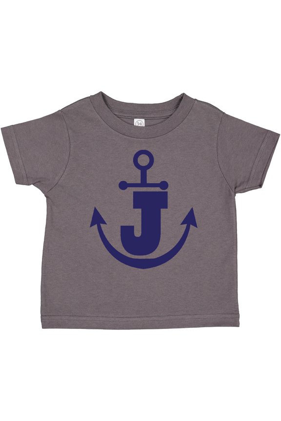 Monogram J Nautical Anchor Boys or Girls Toddler T-Shirt