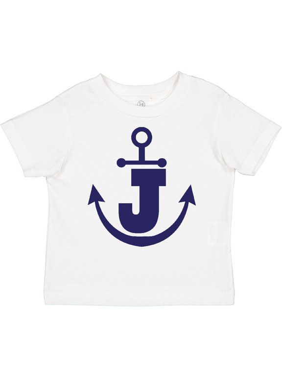 Monogram J Nautical Anchor Boys or Girls Toddler T-Shirt