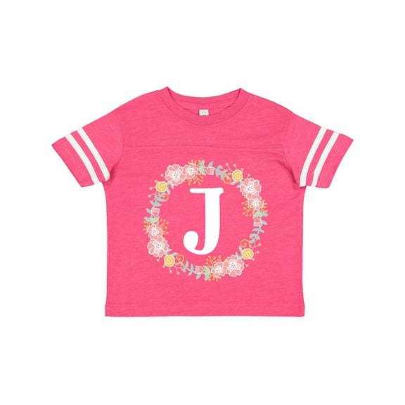 Inktastic Monogram Letter J Floral Rose Wreath Girls Toddler T-Shirt