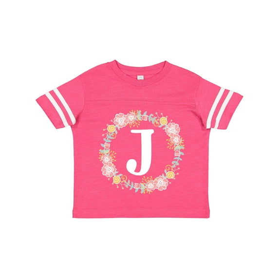 Inktastic Monogram Letter J Floral Rose Wreath Girls Toddler T-Shirt