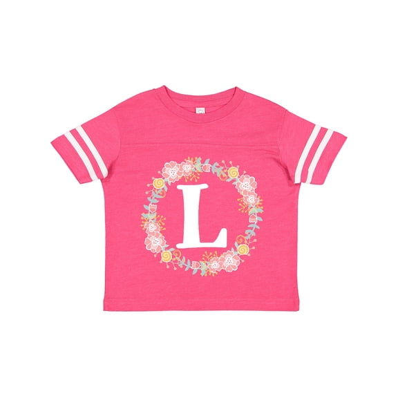 Inktastic Monogram Letter L Rose Floral Wreath Gift Girls Toddler T-Shirt