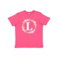 thumbnail image 1 of Inktastic Monogram Letter L Rose Floral Wreath Gift Youth T-Shirt, 1 of 5