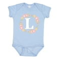 thumbnail image 1 of Inktastic Monogram Letter L Rose Floral Wreath Girls Baby Bodysuit, 1 of 5