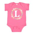 thumbnail image 1 of Inktastic Monogram Letter L Rose Floral Wreath Girls Baby Bodysuit, 1 of 5