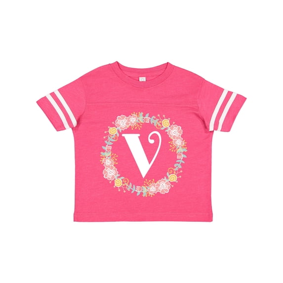 Inktastic Monogram Letter V Rose Floral Wreath Girls Toddler T-Shirt