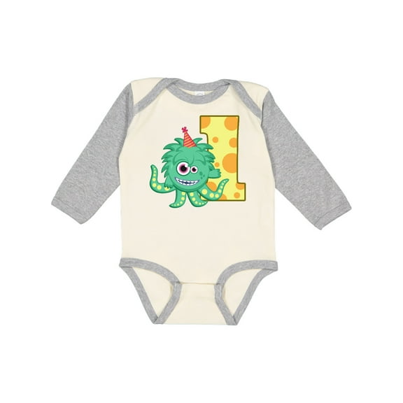 Inktastic Monster 1st Birthday Boys or Girls Long Sleeve Baby Bodysuit