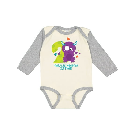 Inktastic Monster 2nd Birthday Boys or Girls Long Sleeve Baby Bodysuit