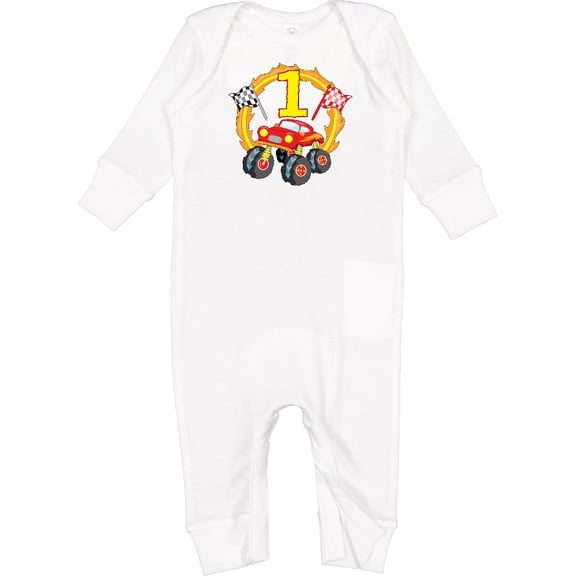 Inktastic Monster Truck 1st Birthday Baby Romper Coveralls