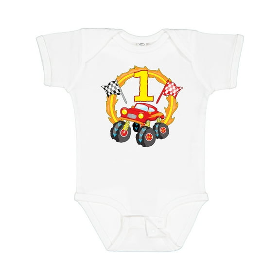 Inktastic Monster Truck 1st Birthday Boys or Girls Baby Bodysuit