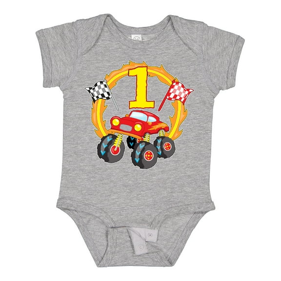 Inktastic Monster Truck 1st Birthday Boys or Girls Baby Bodysuit